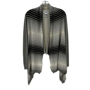 Max Mara Striped Open Front High Low Hem Cardigan Sweater Womens Medium